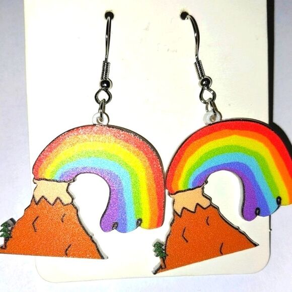 Super cute 5d festive rainbow earrings - Picture 7 of 9